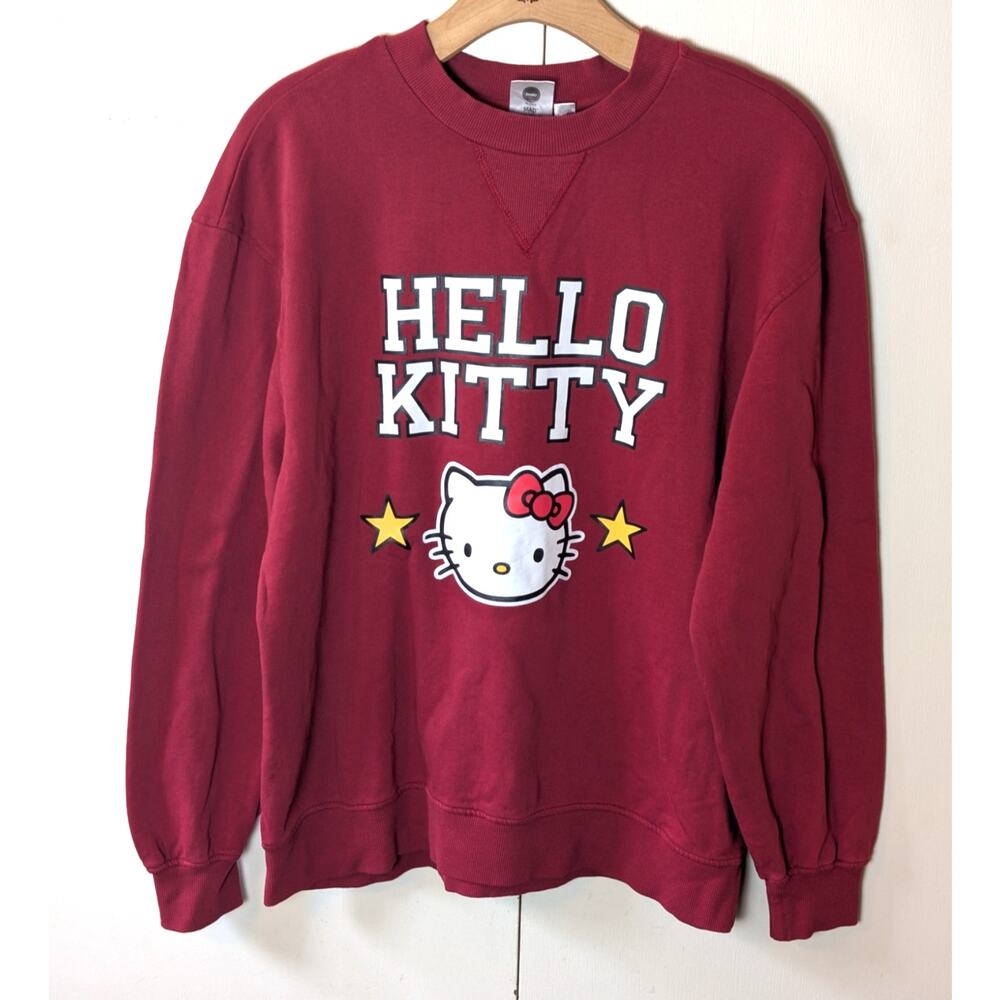 Hello Kitty Red Crew Neck Pullover Sweater Small